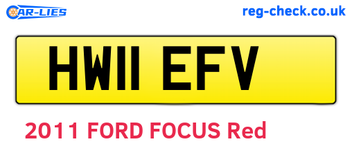 HW11EFV are the vehicle registration plates.