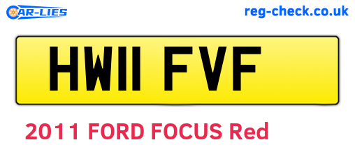 HW11FVF are the vehicle registration plates.