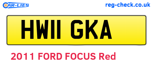 HW11GKA are the vehicle registration plates.