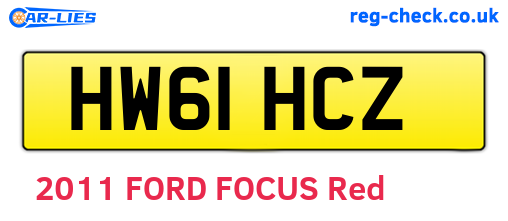 HW61HCZ are the vehicle registration plates.