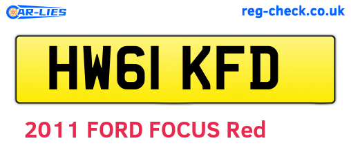HW61KFD are the vehicle registration plates.