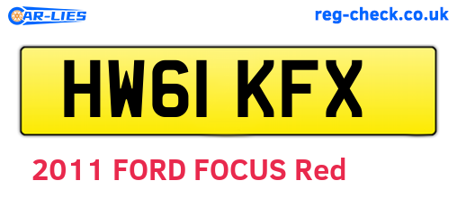 HW61KFX are the vehicle registration plates.