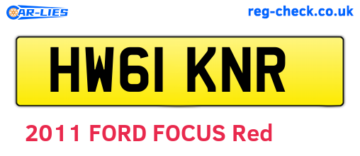 HW61KNR are the vehicle registration plates.