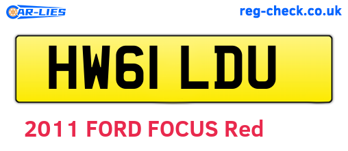HW61LDU are the vehicle registration plates.