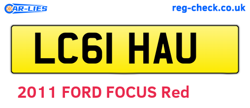 LC61HAU are the vehicle registration plates.