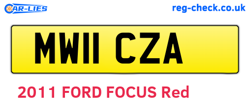 MW11CZA are the vehicle registration plates.
