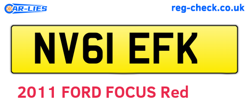 NV61EFK are the vehicle registration plates.