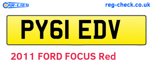 PY61EDV are the vehicle registration plates.