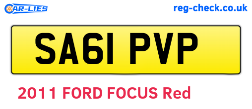 SA61PVP are the vehicle registration plates.