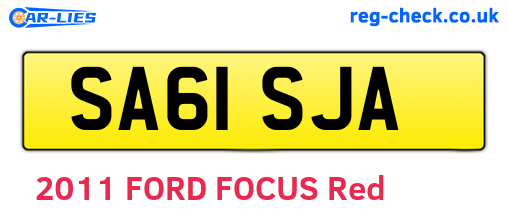 SA61SJA are the vehicle registration plates.