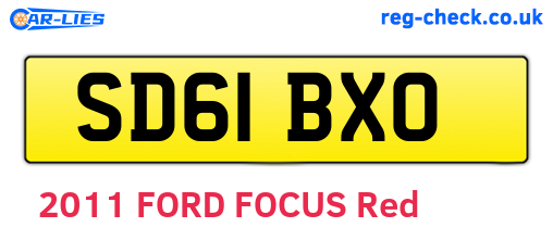 SD61BXO are the vehicle registration plates.