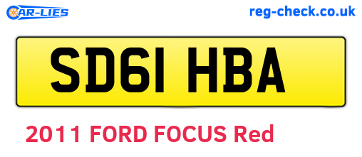 SD61HBA are the vehicle registration plates.