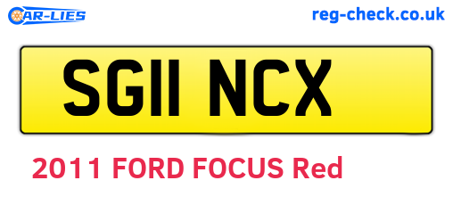 SG11NCX are the vehicle registration plates.