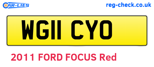 WG11CYO are the vehicle registration plates.