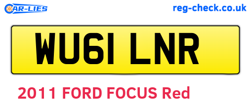 WU61LNR are the vehicle registration plates.