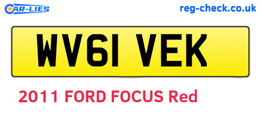 WV61VEK are the vehicle registration plates.
