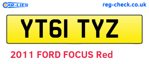 YT61TYZ are the vehicle registration plates.