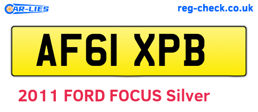 AF61XPB are the vehicle registration plates.