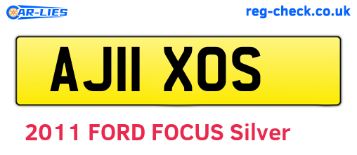 AJ11XOS are the vehicle registration plates.