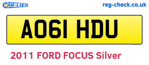 AO61HDU are the vehicle registration plates.