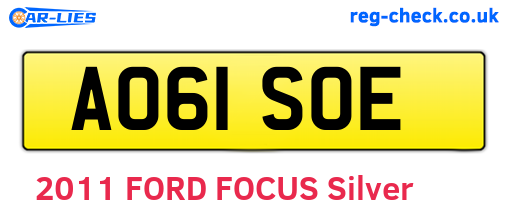 AO61SOE are the vehicle registration plates.