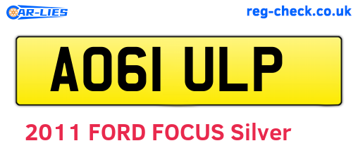 AO61ULP are the vehicle registration plates.