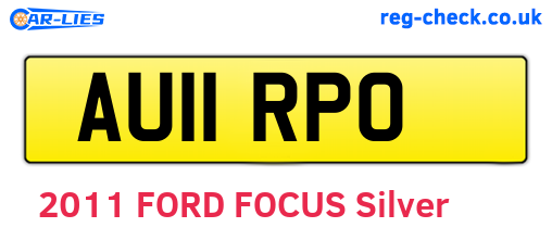 AU11RPO are the vehicle registration plates.