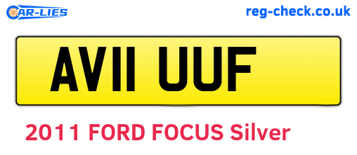 AV11UUF are the vehicle registration plates.