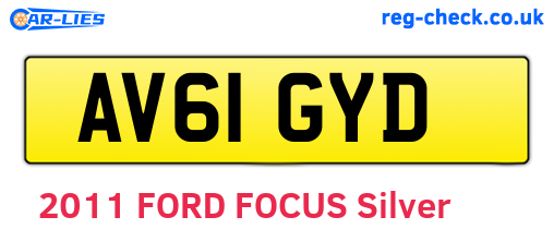 AV61GYD are the vehicle registration plates.