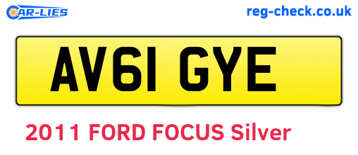 AV61GYE are the vehicle registration plates.