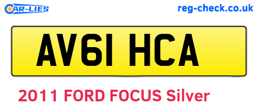 AV61HCA are the vehicle registration plates.