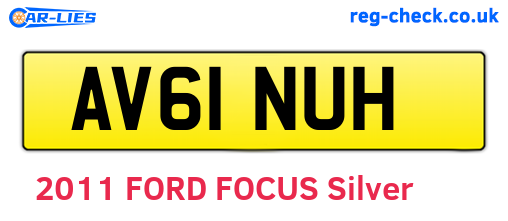 AV61NUH are the vehicle registration plates.