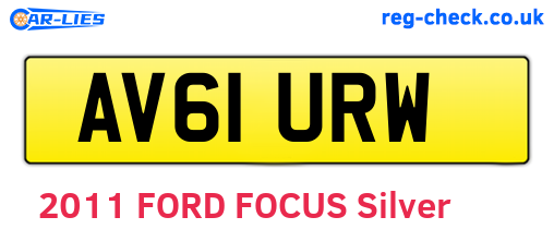 AV61URW are the vehicle registration plates.