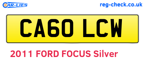 CA60LCW are the vehicle registration plates.