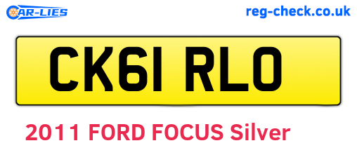CK61RLO are the vehicle registration plates.