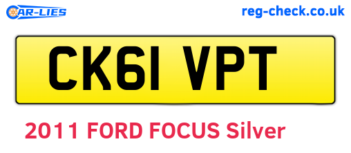 CK61VPT are the vehicle registration plates.
