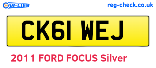 CK61WEJ are the vehicle registration plates.