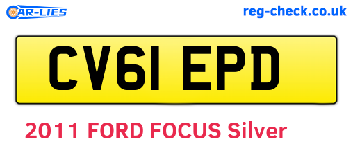 CV61EPD are the vehicle registration plates.