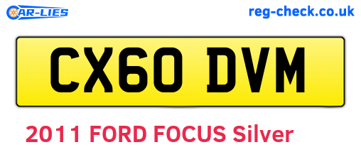 CX60DVM are the vehicle registration plates.