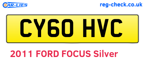 CY60HVC are the vehicle registration plates.