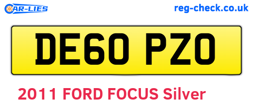 DE60PZO are the vehicle registration plates.