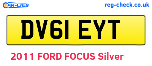 DV61EYT are the vehicle registration plates.