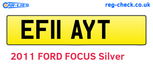 EF11AYT are the vehicle registration plates.
