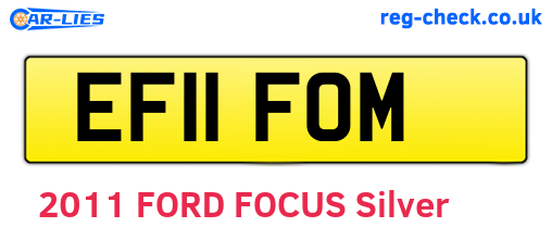 EF11FOM are the vehicle registration plates.