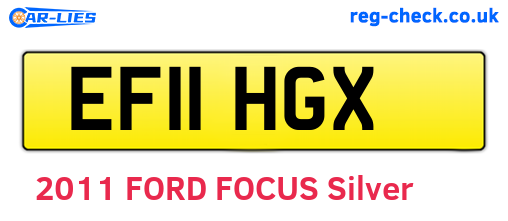 EF11HGX are the vehicle registration plates.
