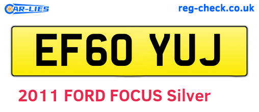 EF60YUJ are the vehicle registration plates.