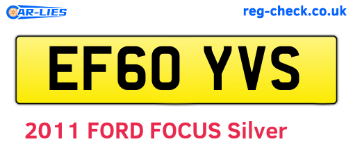 EF60YVS are the vehicle registration plates.