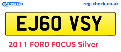 EJ60VSY are the vehicle registration plates.