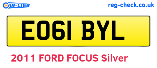 EO61BYL are the vehicle registration plates.