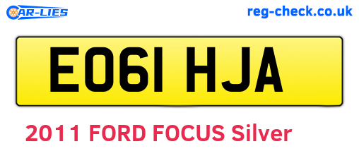 EO61HJA are the vehicle registration plates.